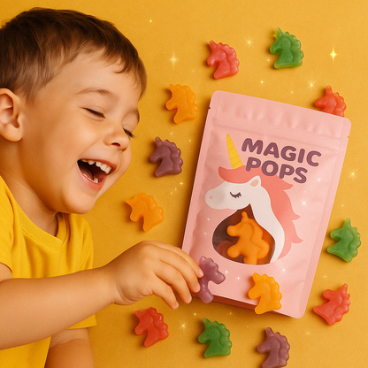 Magic Pops – 100% Natural Fruit Juice Sweets | 140g / 4.9 oz